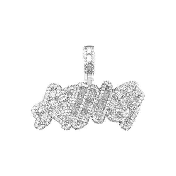 VVS Moissanite Baguette 3.08 CTW King 925 Silver Pendant