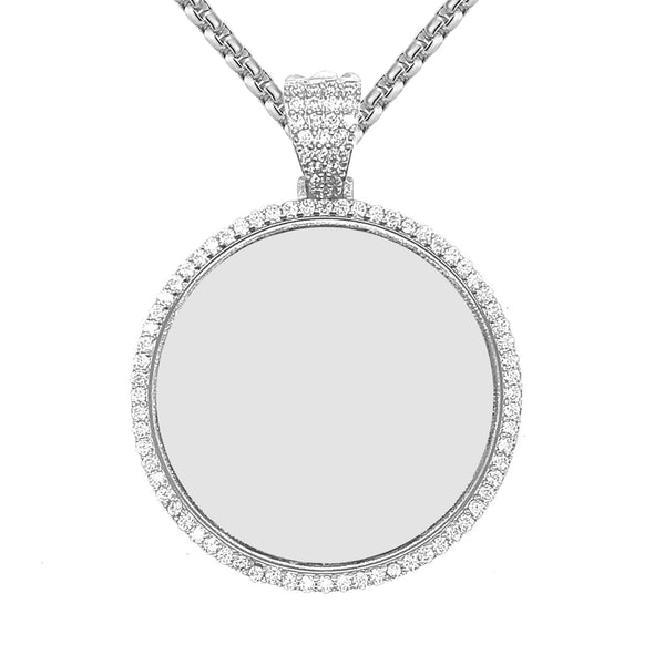 VVS Moissanite 0.93 CTW Picture Memory Sterling Silver Pendant
