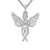 Moissanite Wings Spread Praying Angel 1.64 CTTW Silver Pendant