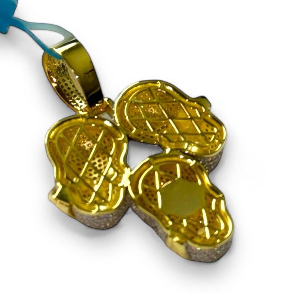 Moissanite Pendant Skull See Hear Speak No Evil 14k Gold On 925 Silver