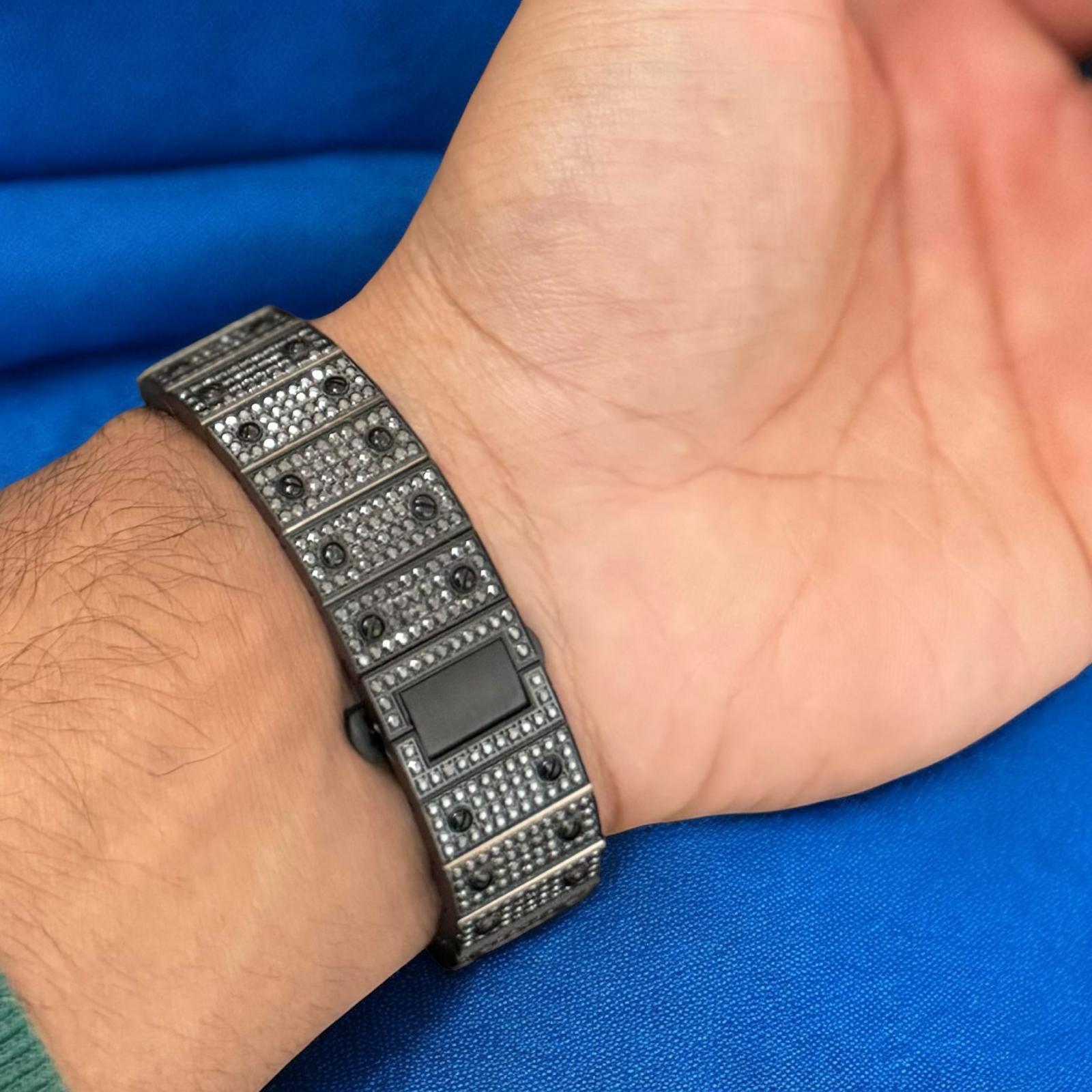 Black Moissanite Watch Designer Automatic Mens (MADE TO ORDER)