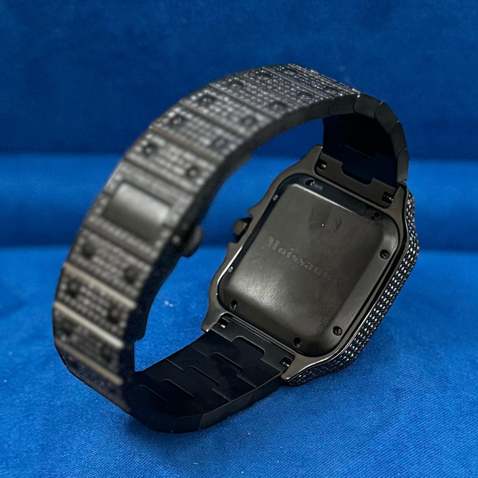 Black Moissanite Watch Designer Automatic Mens (MADE TO ORDER)