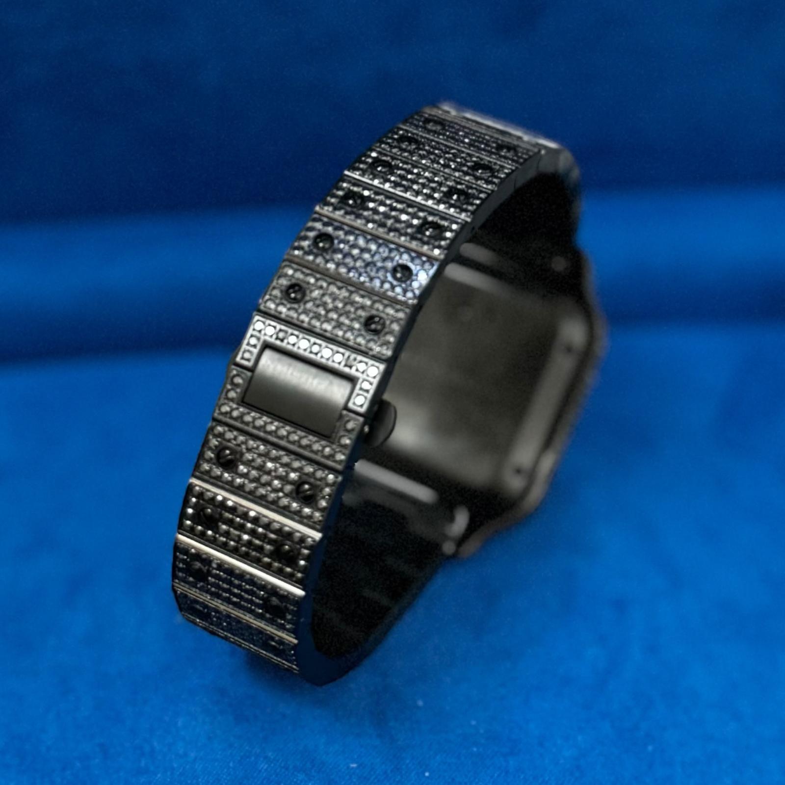 Black Moissanite Watch Designer Automatic Mens (MADE TO ORDER)