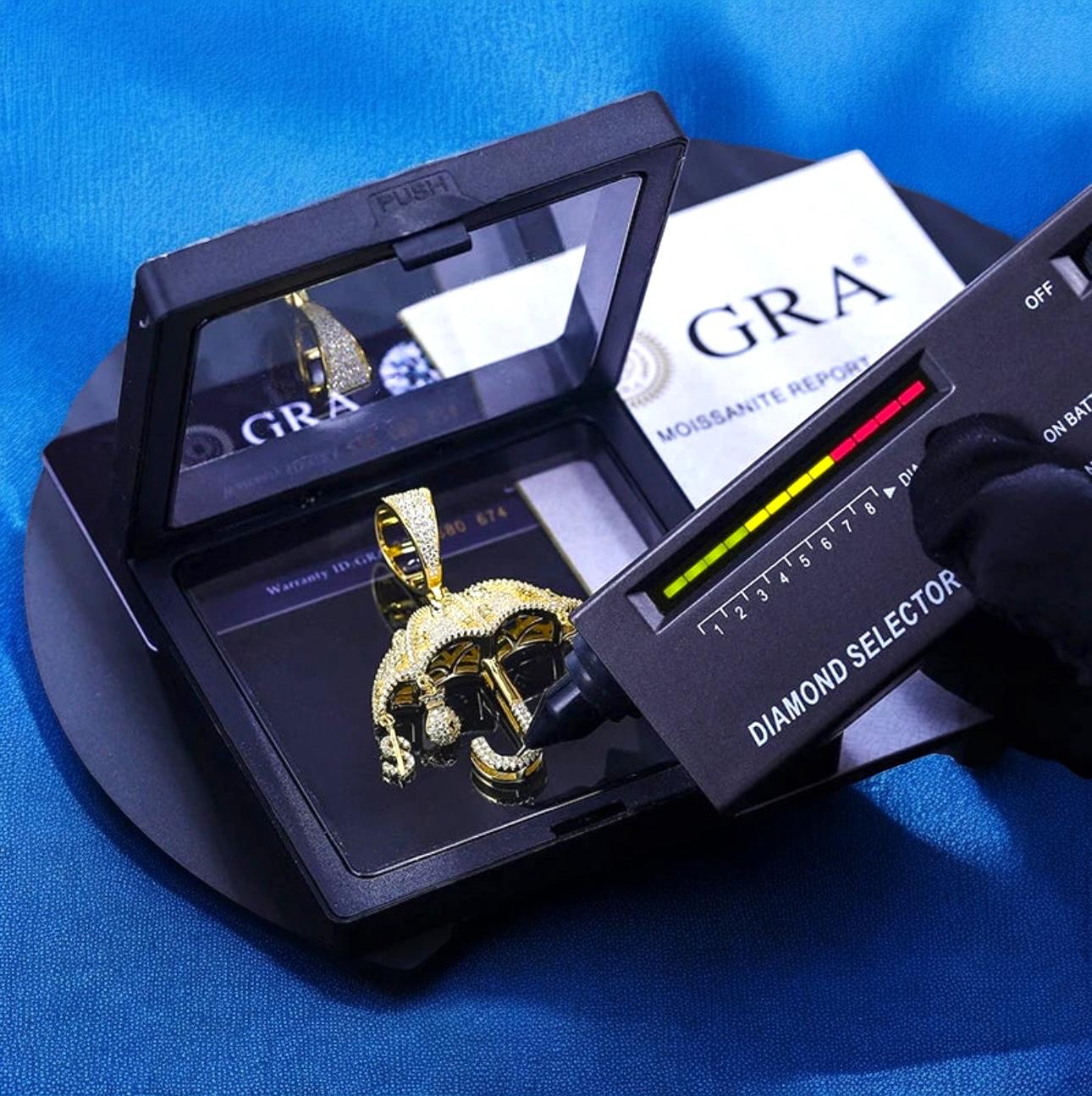 Moissanite Diamond Umbrella Money Bag Pendant Custom Iced 925 Silver