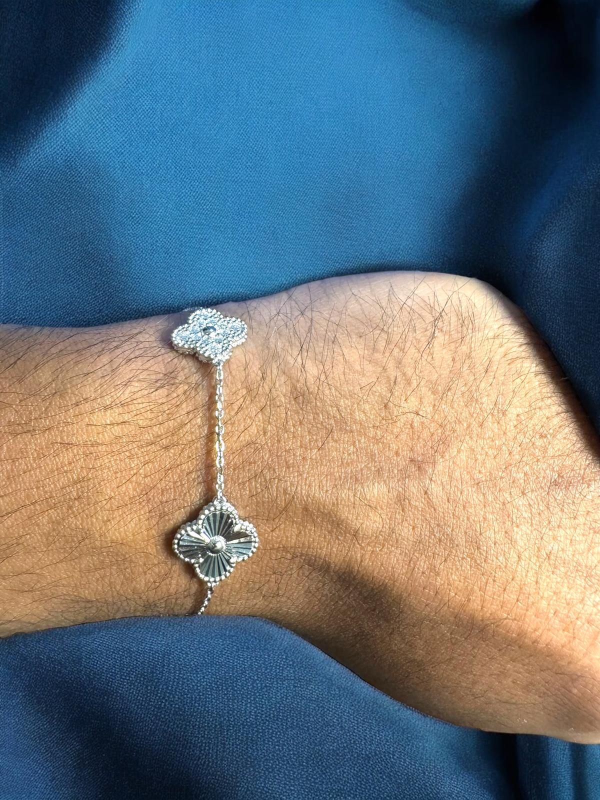 Clover Leaf Moissanite Necklace 925 14k Gold