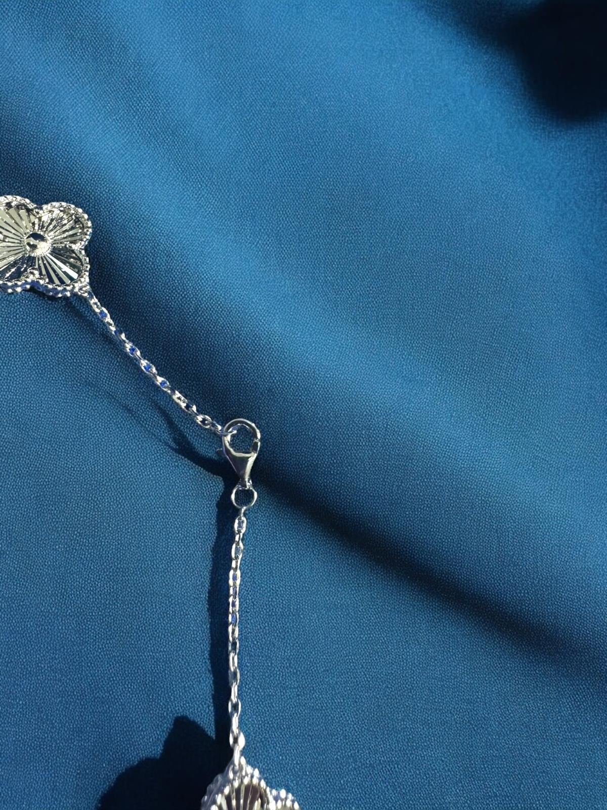 Clover Leaf Moissanite Necklace 925 14k Gold