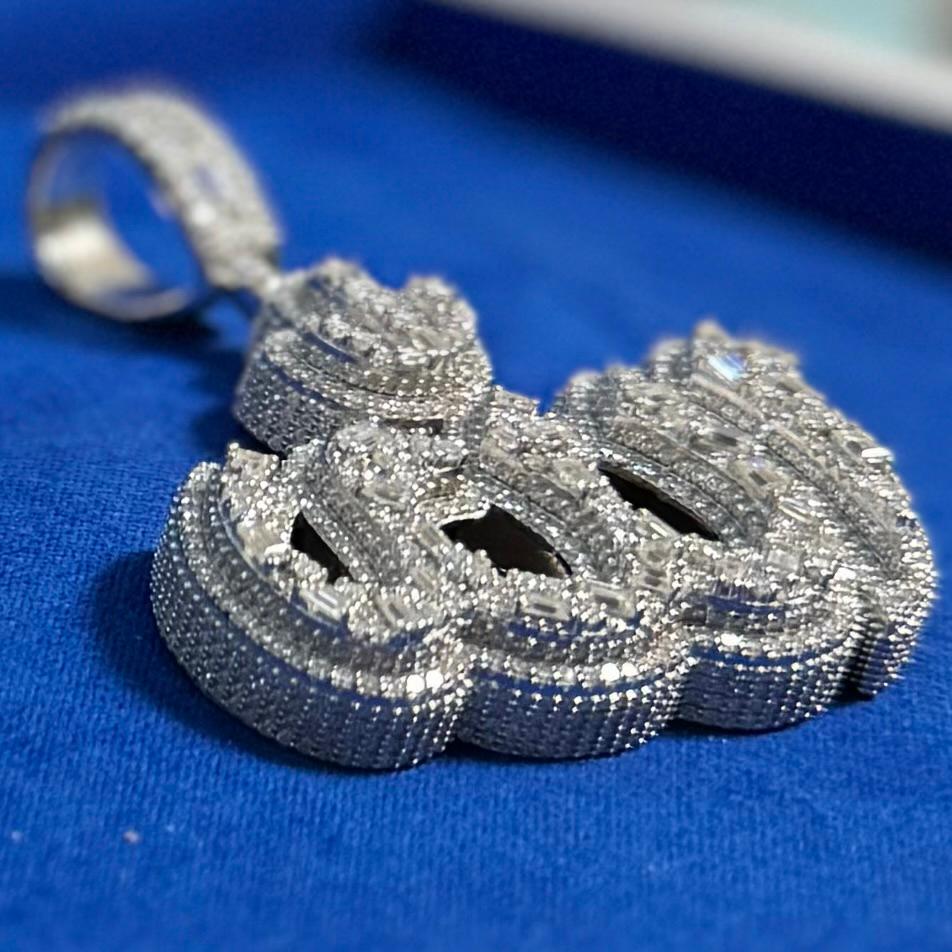 Moissanite Allah Pendant 925 Silver Custom Jewelry