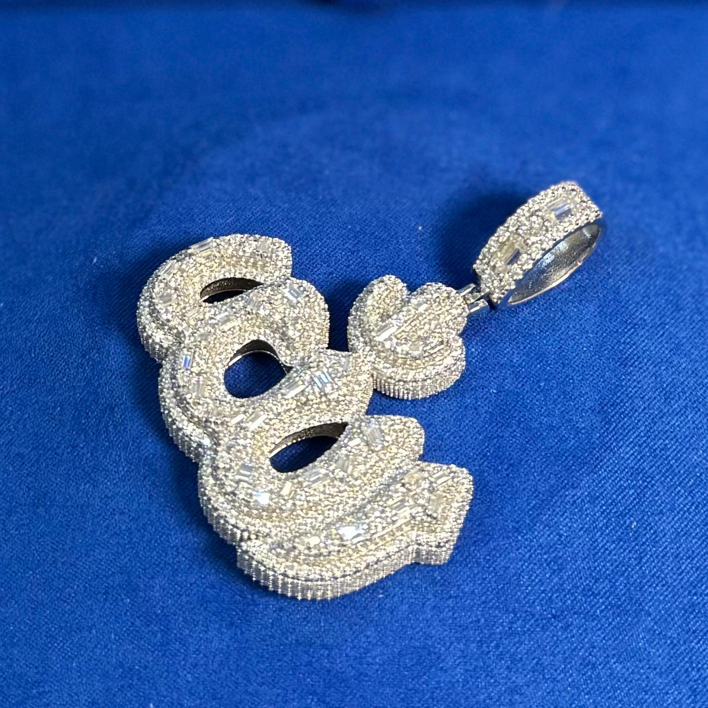 Moissanite Allah Pendant 925 Silver Custom Jewelry