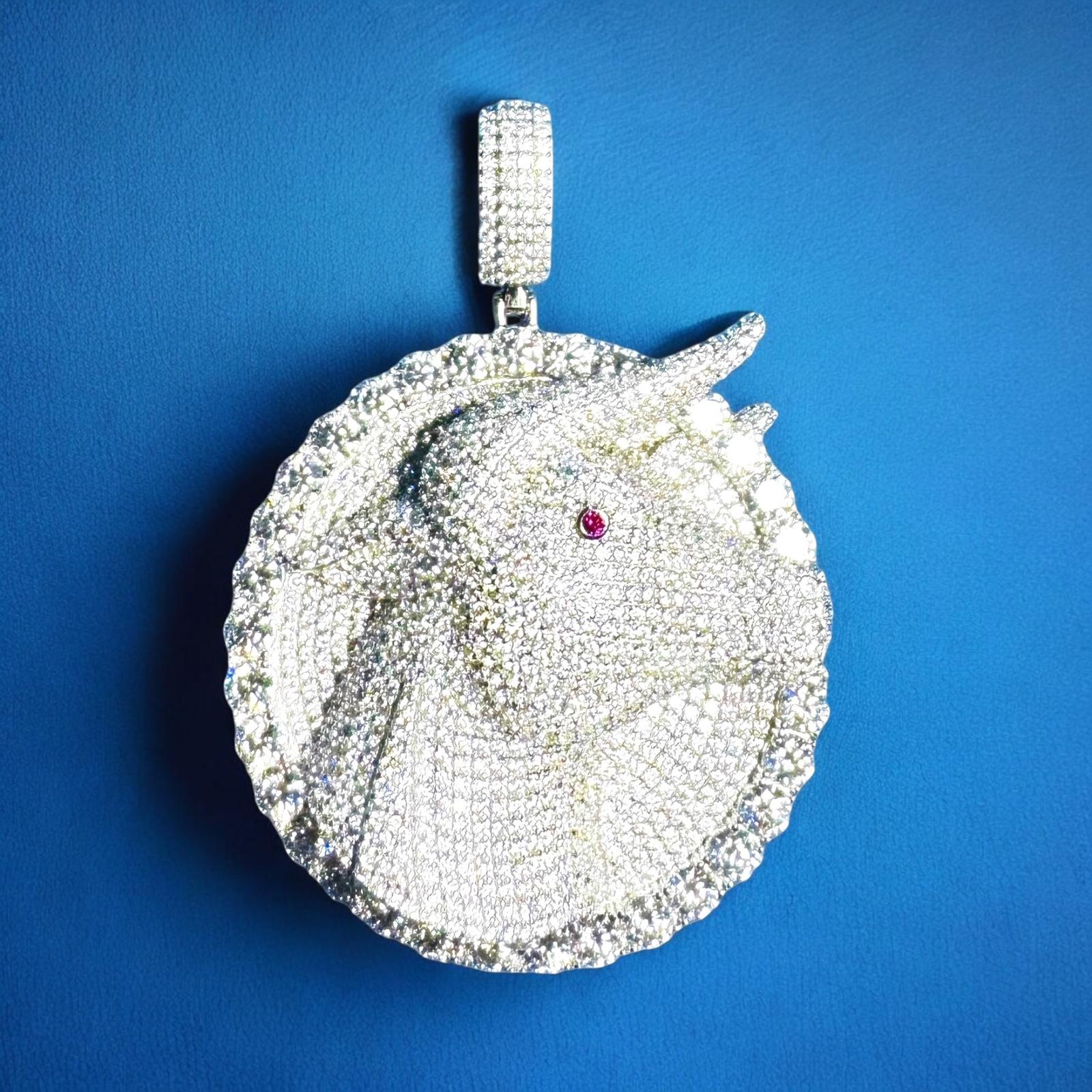 Moissanite GOAT Pendant Greatest Of All Time 925