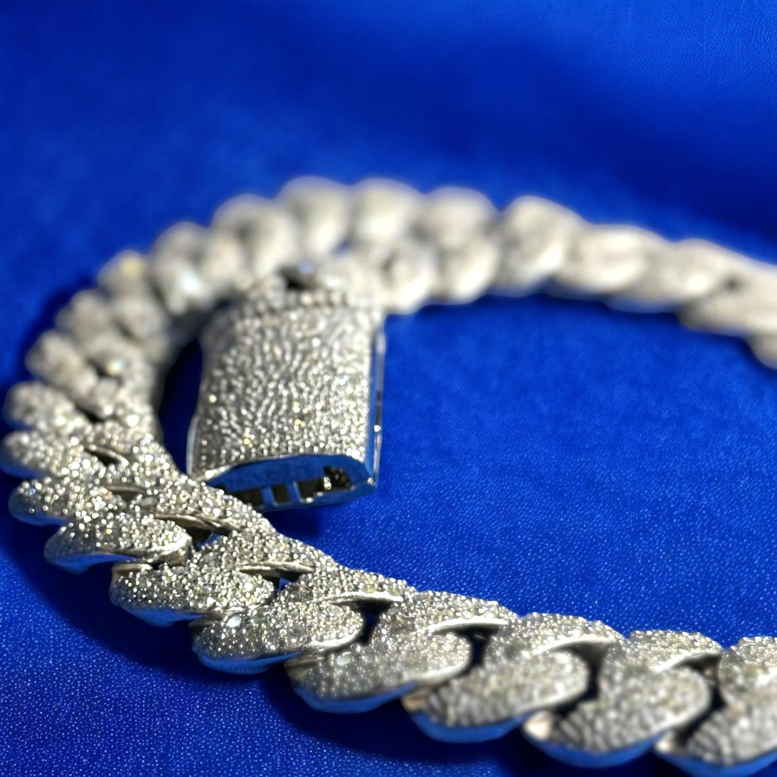 23mm Moissanite Mosaic Cuban 925 Silver Custom Mens