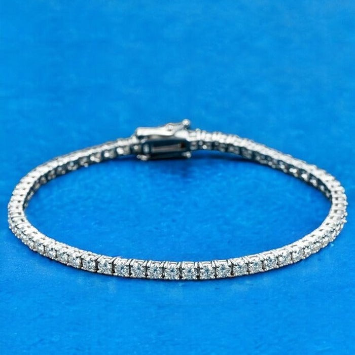 Moissanite Tennis Bracelet 3mm 925 Sterling Silver Designer
