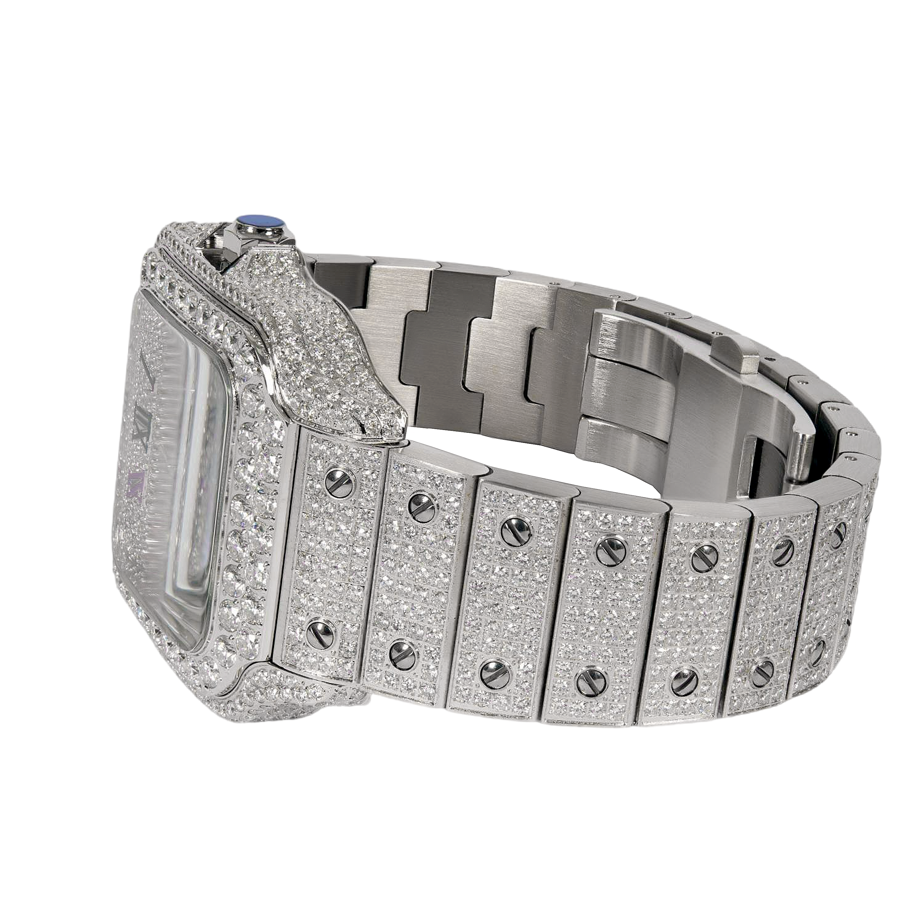 Mens Moissanite Watch 41mm Candy Dial Luxury