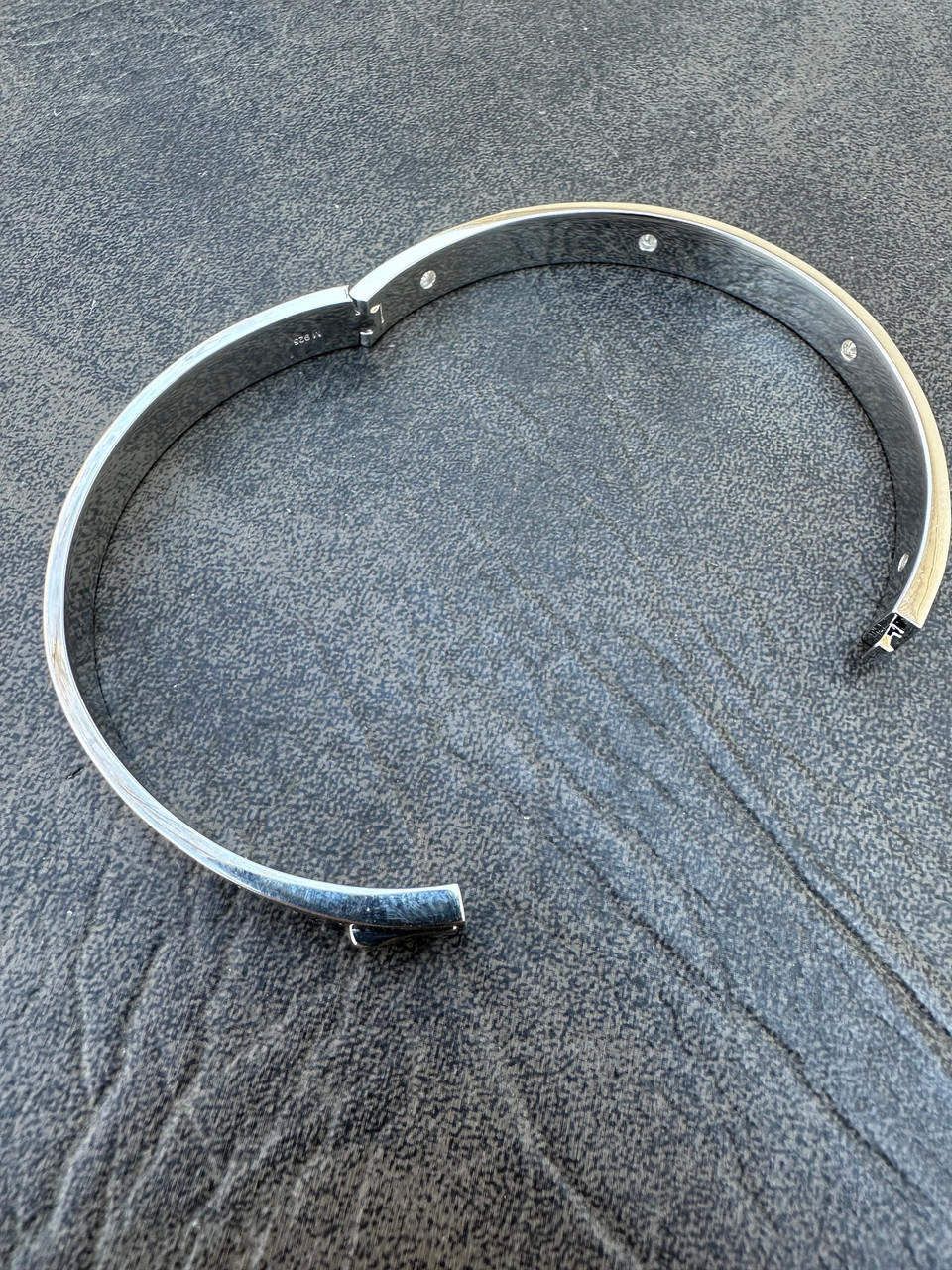 Moissanite Love Bangle Bracelet 7" Luxury 925