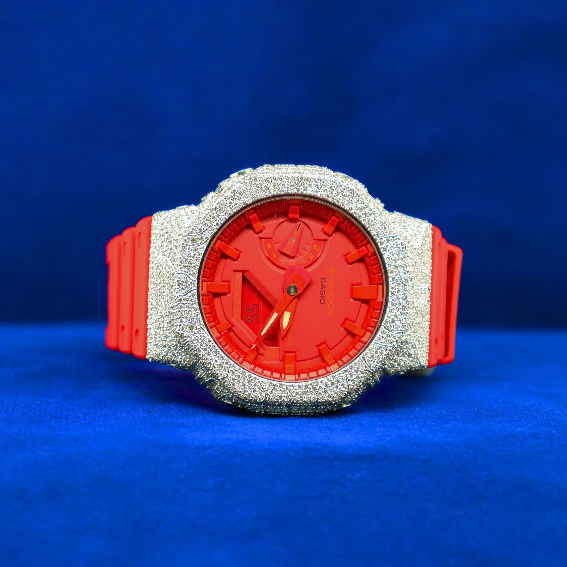 Custom G-Shock Red Phantom Moissanite Watch