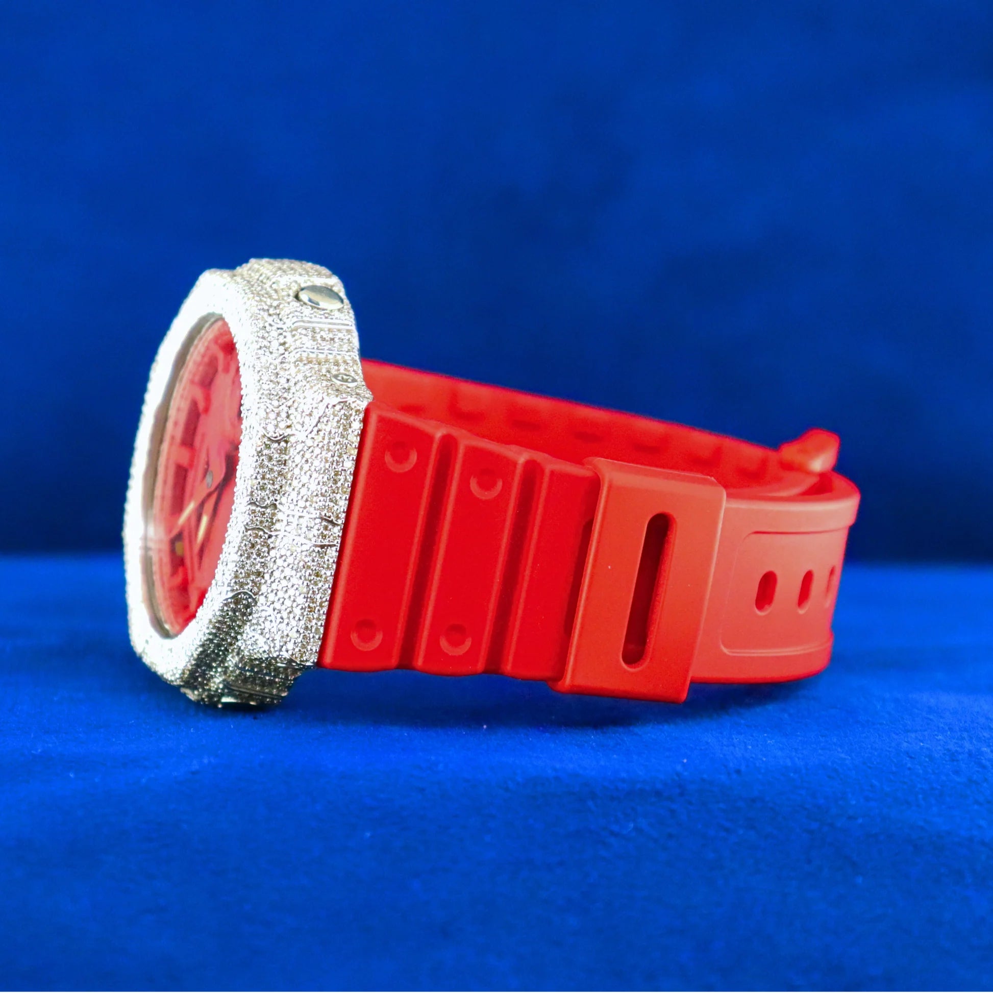 Custom G-Shock Red Phantom Moissanite Watch