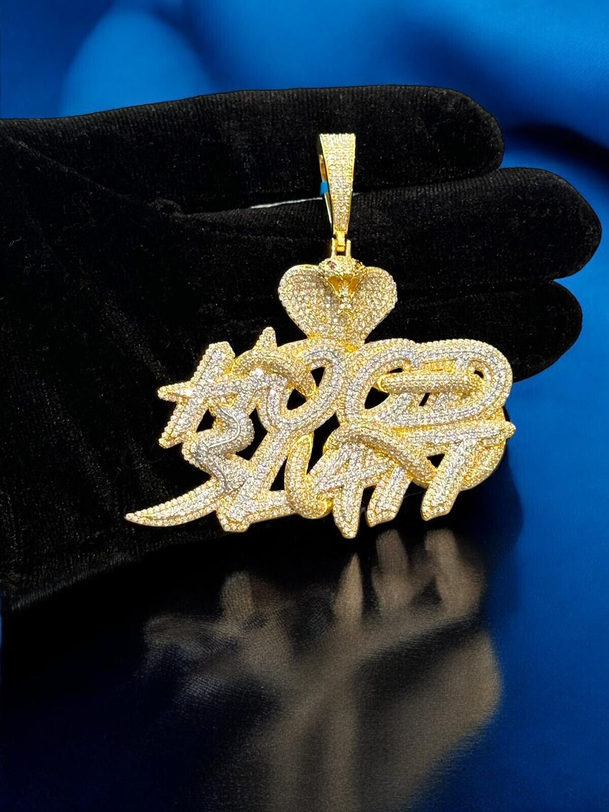 Hood Slatt 14k Gold Finish Pendant Custom Icy Hip Hop Men