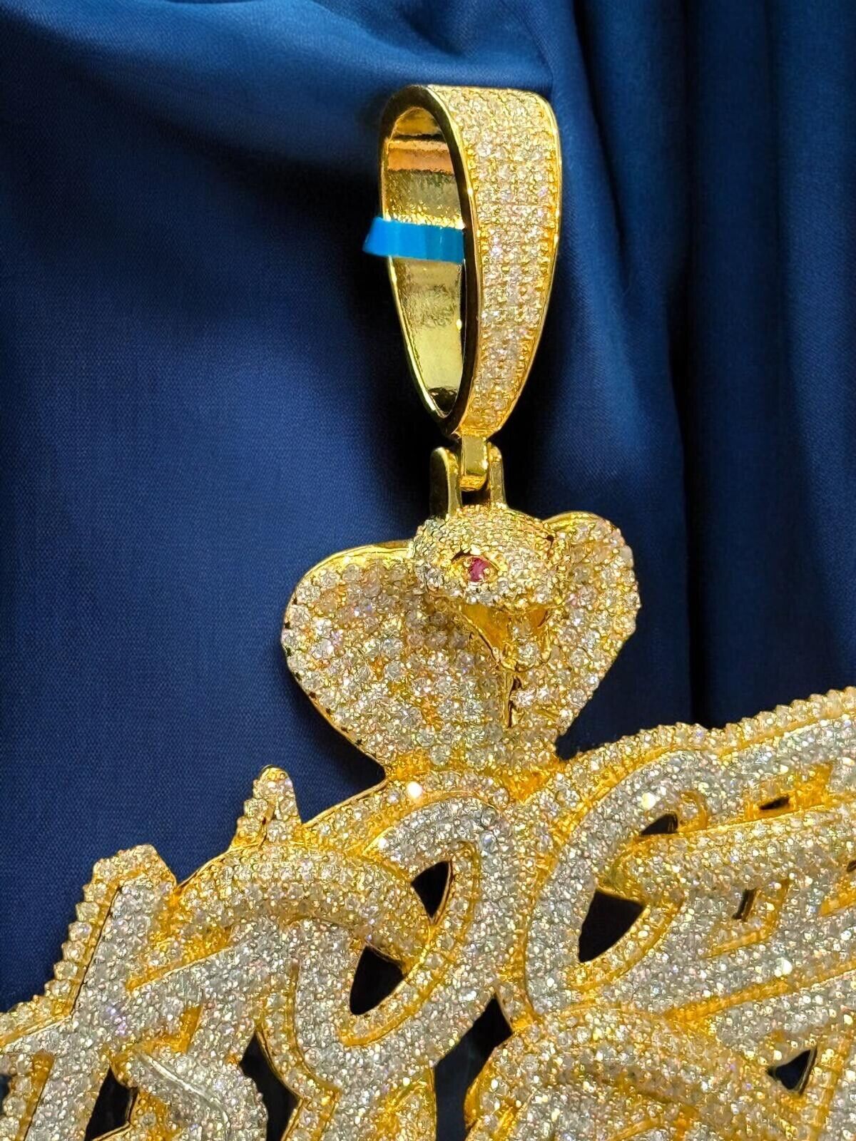 Hood Slatt 14k Gold Finish Pendant Custom Icy Hip Hop Men