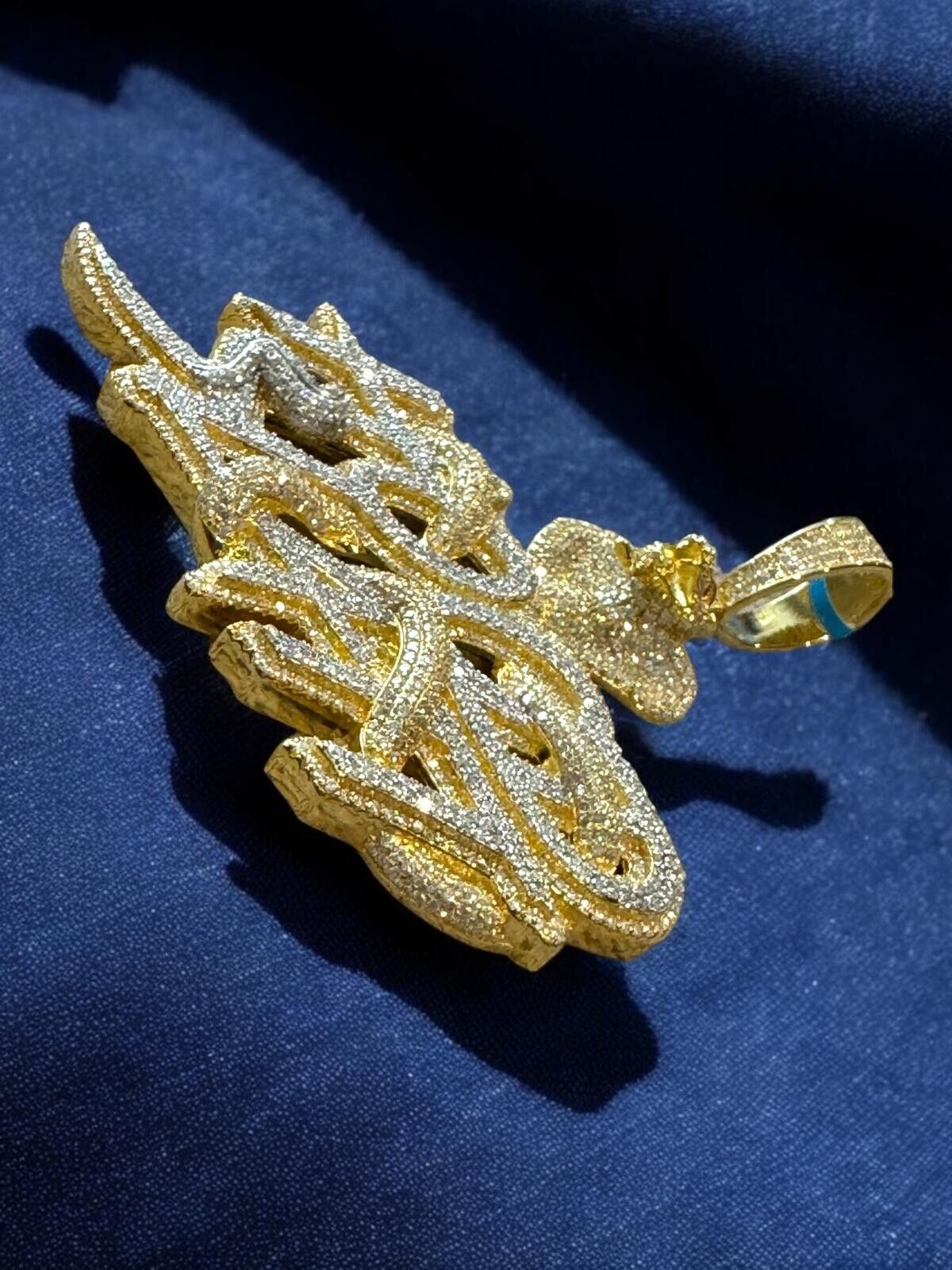 Hood Slatt 14k Gold Finish Pendant Custom Icy Hip Hop Men
