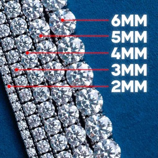 Moissanite Tennis Chains 3mm - 6mm (All Sizes & Colors)