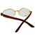 Round Icy Wooden Frame Custom Gold Tone Designer Glasses