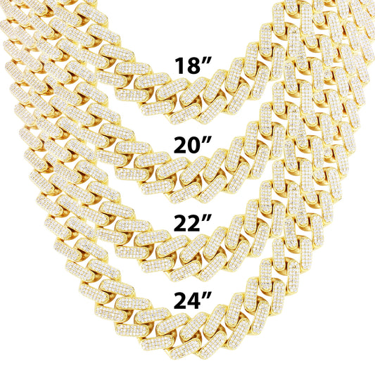 Men's 18mm Square Micro Pave Miami Cuban Necklace
