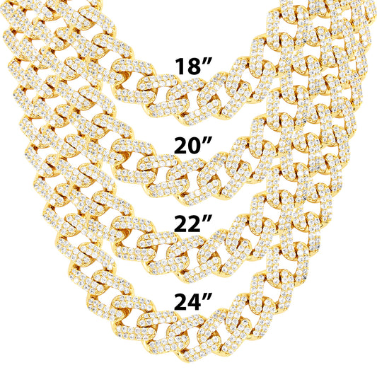 11mm Gold Tone Miami Cuban Choker Square Link Necklace