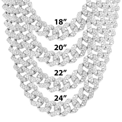 Custom 15mm White Miami Cuban Choker Necklace