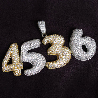 Custom Sterling Silver Bling Bubble Numbers 0-9