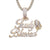 Gold Tone Truly Blessed Icy Solitaire Praying Hand Pendant