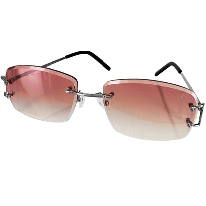Stylish Rectangular Metal Frame Sunglasses