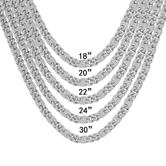 Bling Miami Cuban Link White Tone 925 Silver 6MM Necklace