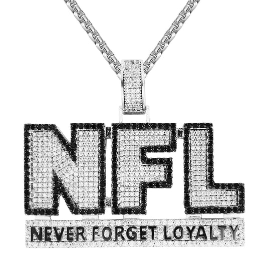 Never Forget Loyalty Black & White Double Layer Pendant