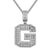Sterling Silver Initial Letters Custom Emerald Cut Pendant