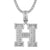 Sterling Silver Initial Letters Custom Emerald Cut Pendant