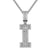 Sterling Silver Initial Letters Custom Emerald Cut Pendant