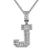 Sterling Silver Initial Letters Custom Emerald Cut Pendant