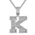 Sterling Silver Initial Letters Custom Emerald Cut Pendant