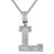 Sterling Silver Initial Letters Custom Emerald Cut Pendant