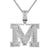Sterling Silver Initial Letters Custom Emerald Cut Pendant
