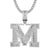 Sterling Silver Initial Letters Custom Emerald Cut Pendant