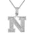 Sterling Silver Initial Letters Custom Emerald Cut Pendant