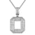 Sterling Silver Initial Letters Custom Emerald Cut Pendant