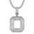 Sterling Silver Initial Letters Custom Emerald Cut Pendant