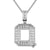 Sterling Silver Initial Letters Custom Emerald Cut Pendant