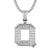 Sterling Silver Initial Letters Custom Emerald Cut Pendant