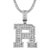 Sterling Silver Initial Letters Custom Emerald Cut Pendant