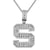 Sterling Silver Initial Letters Custom Emerald Cut Pendant