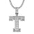 Sterling Silver Initial Letters Custom Emerald Cut Pendant