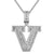 Sterling Silver Initial Letters Custom Emerald Cut Pendant