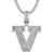 Sterling Silver Initial Letters Custom Emerald Cut Pendant